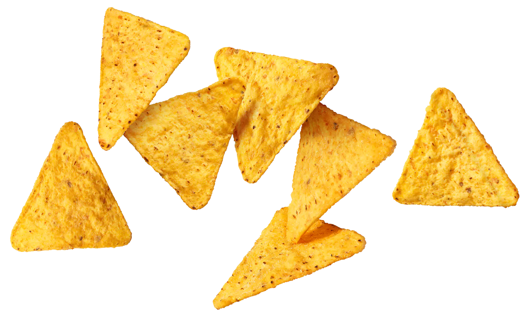 Levegőben szálló nachos chipsek